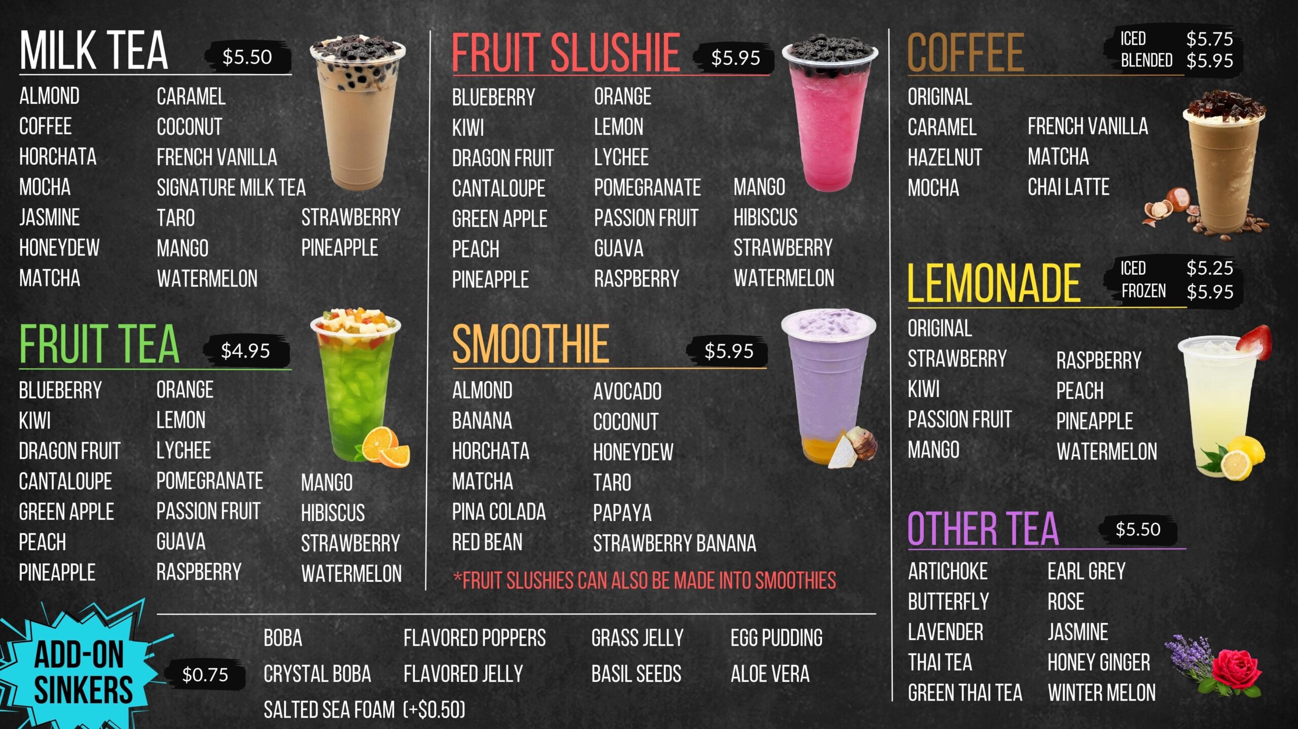 ice valley boba drink menu 2023